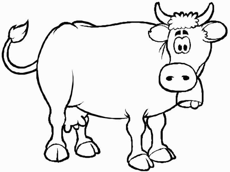 Coloring Pages A Cartoon Cow - HD Printable Coloring Pages
