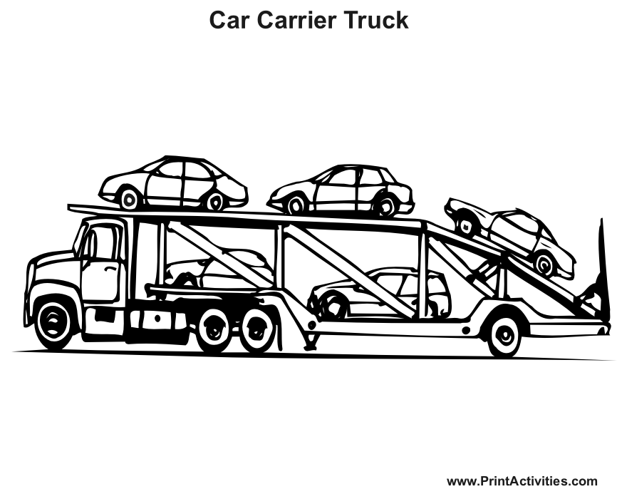 car carrier truck Colouring Pages