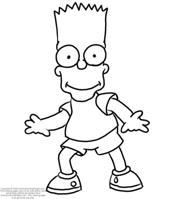 Bart-Simpson-Coloring-Pages-226 - Smilecoloring. - Coloring Home