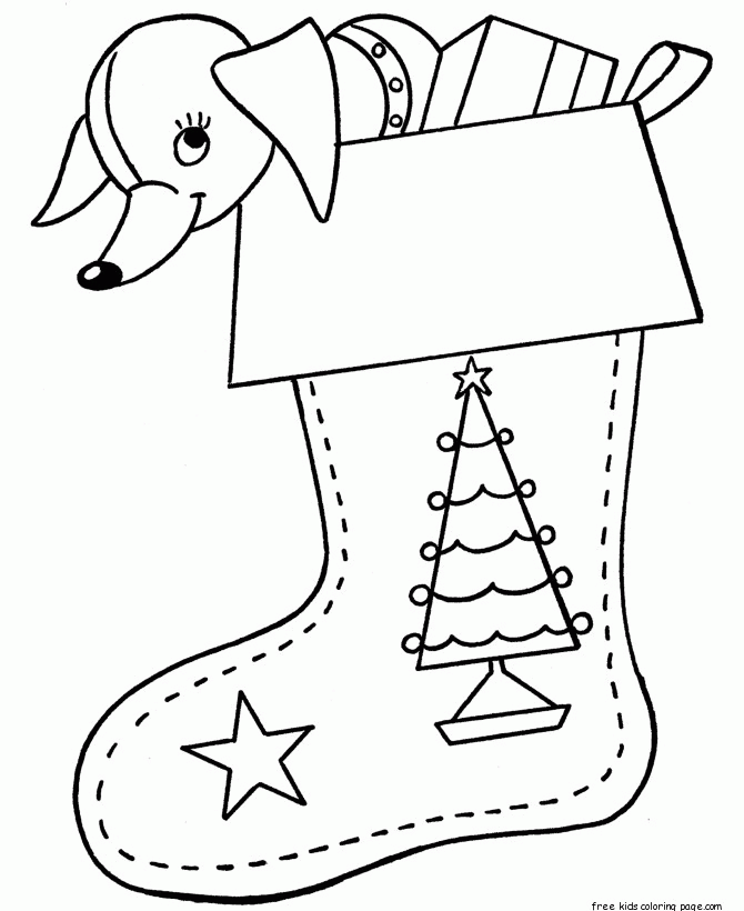 Coloring pages Christmas stockings filled with gifts - Free 
