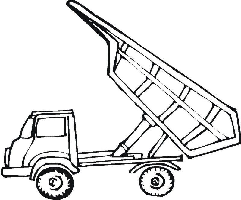 Empty Tipper Truck Coloring For Kids - Kids Colouring Pages