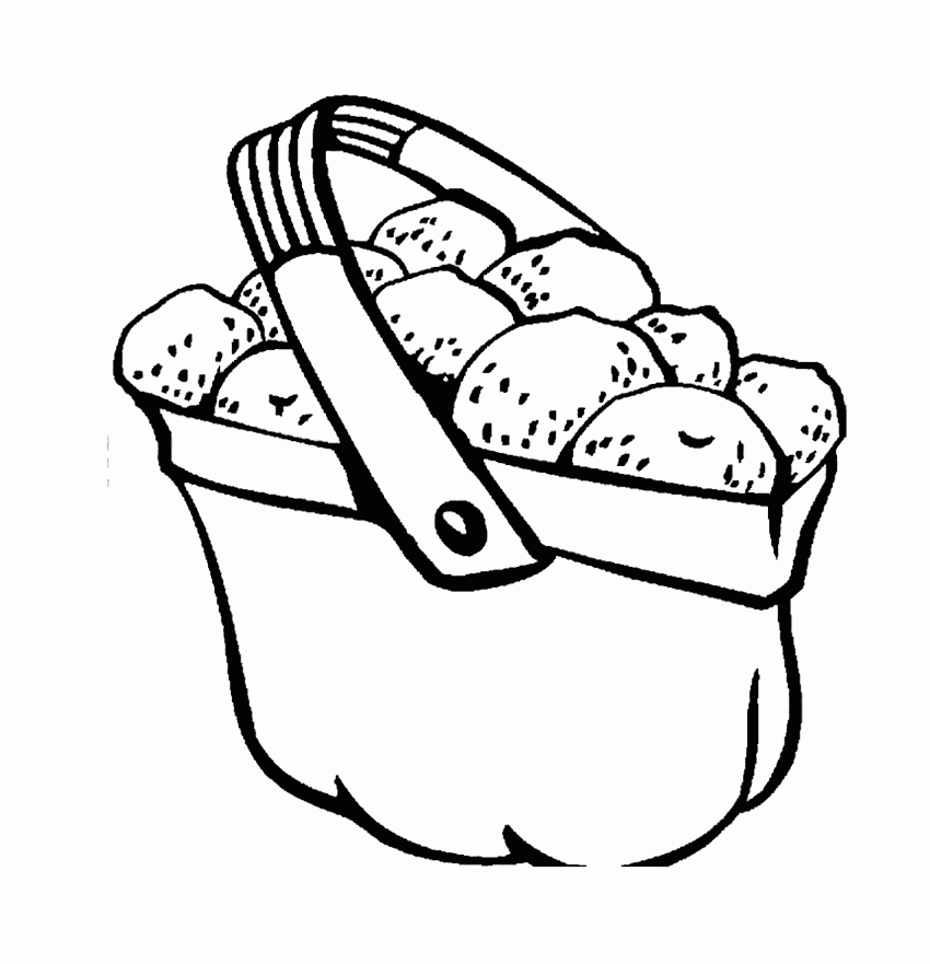 Fruit : The Little Boy Lay Right Fruit In The Basket Coloring Page 