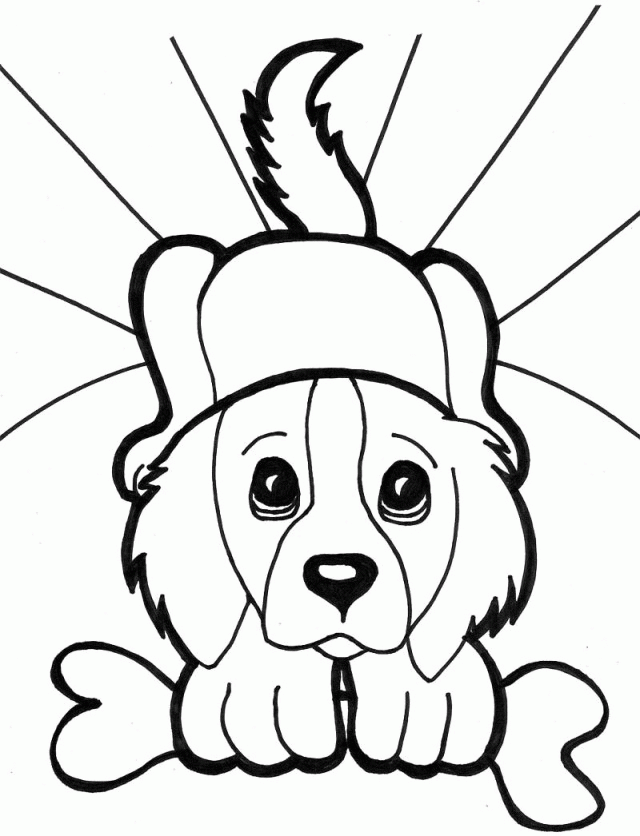 Puppies Coloring Pages Puppies That Are Biting Bone Coloring 22811 