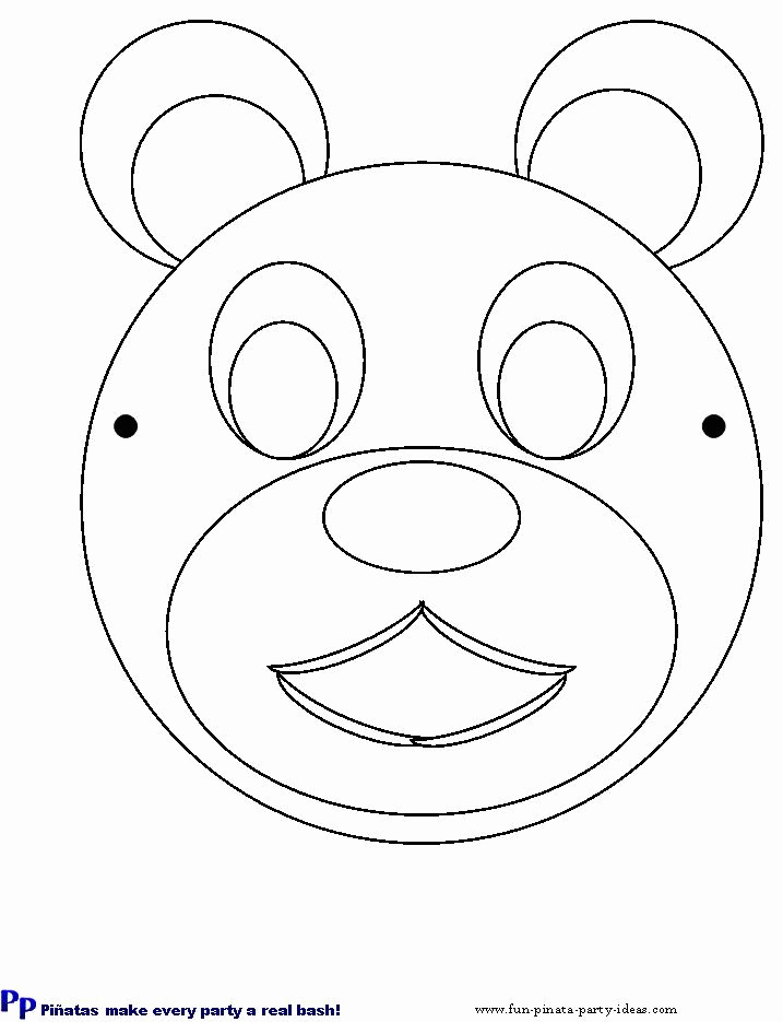 early play templates: Teddy Bear Mask templates to print out