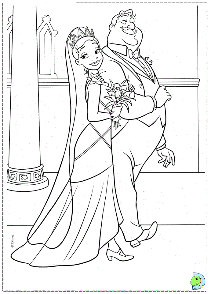 The Princess and the Frog Coloring page
