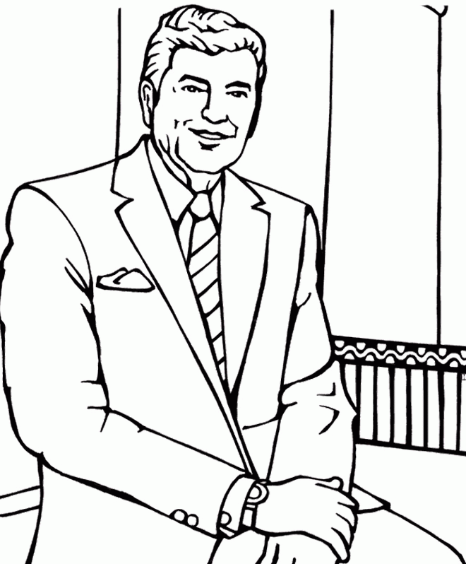 Printable Presidents Ronald Wilson Reagan Coloring Pages - Event 