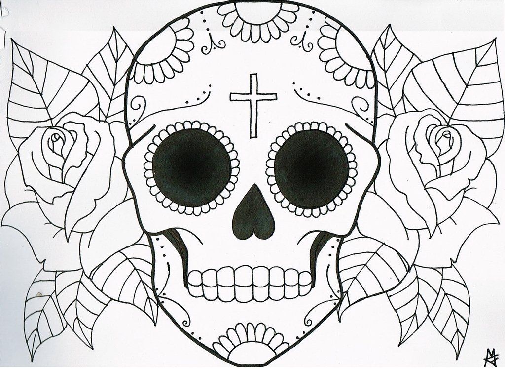 Kids Coloring Easy Skull Coloring Pages For Kids Sugar Skull 