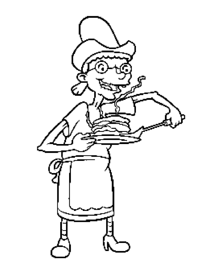 Arnold's Grandma Coloring Page | Kids Coloring Page