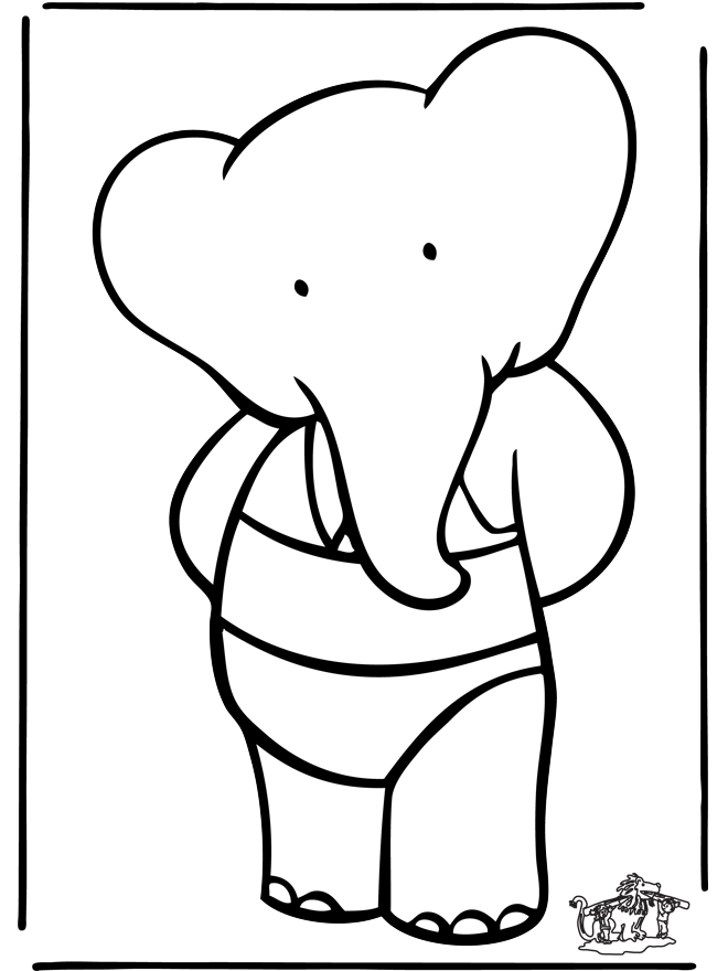Babar The Elephant Colouring Pages