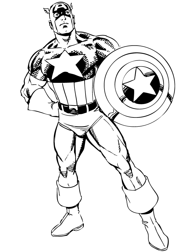 Free Printable Captain America Coloring Pages | H & M Coloring Pages
