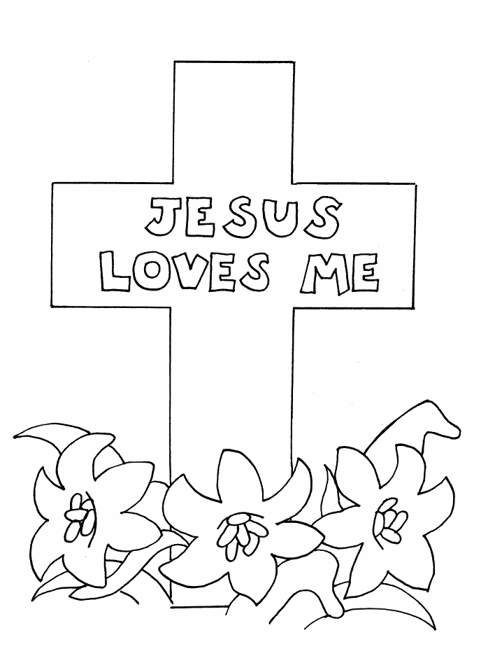Easter cross coloring page | Easter Fun