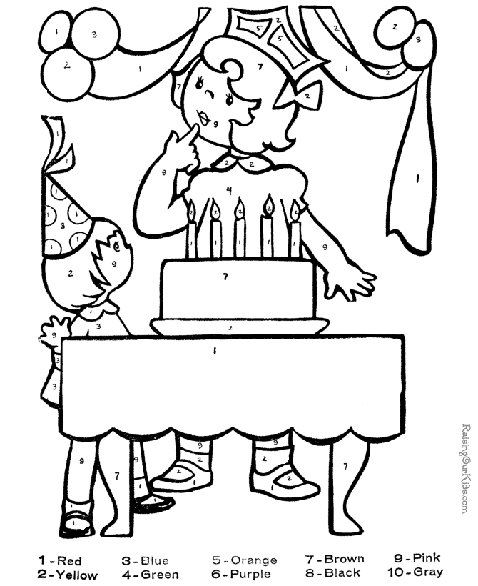 Free color by number coloring picture 016
