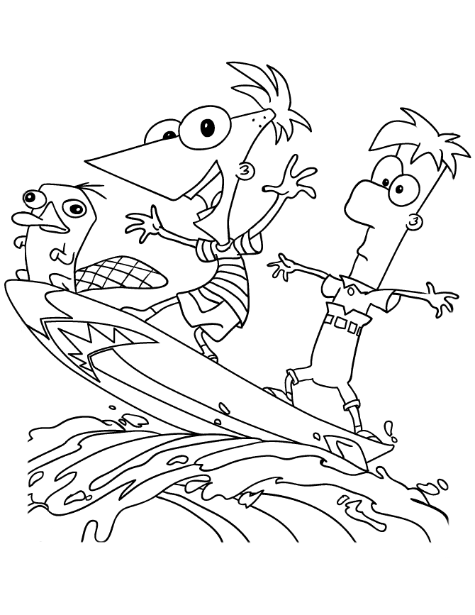 Phineas and Ferb Coloring Pages and Book | UniqueColoringPages