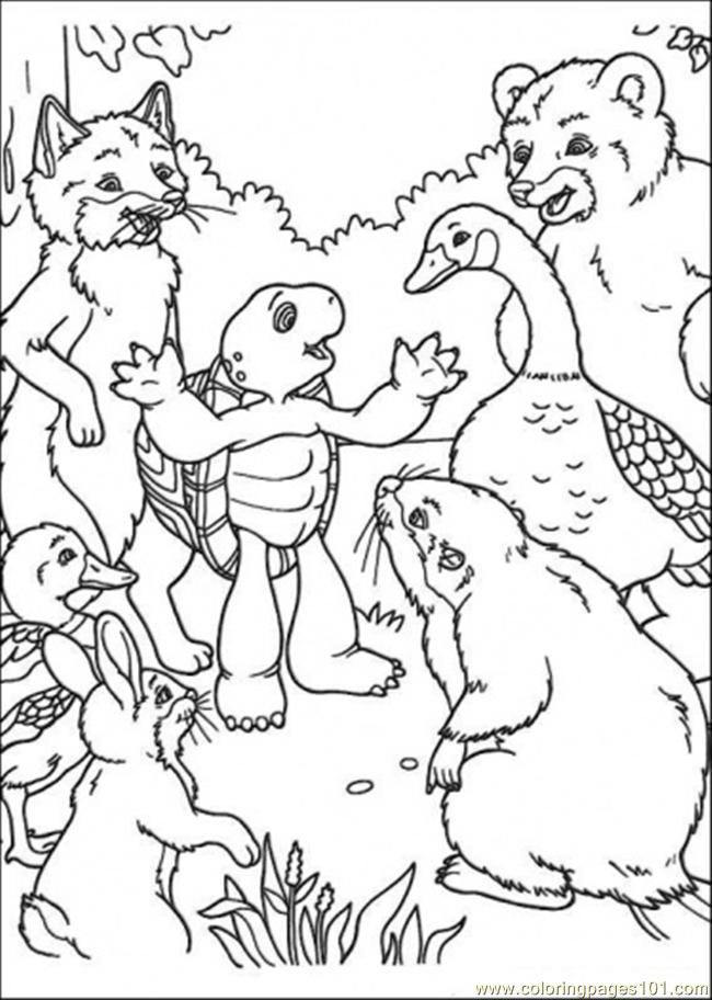 Coloring Pages Franklin Tells A Story To His Friends (Cartoons 