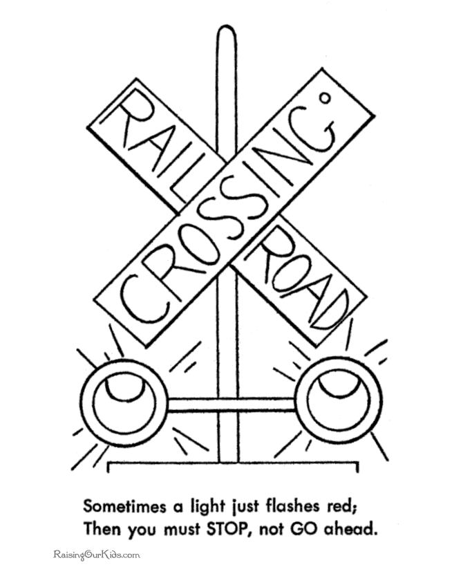 Railroad safety coloring page 017