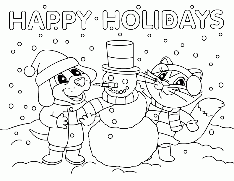 Snowman Coloring Page - Free Coloring Pages For KidsFree Coloring 