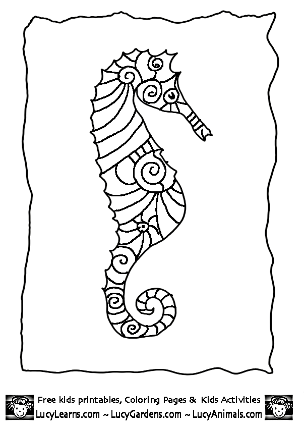 Seahorse Coloring Pages,Lucy Learns Free Seahorse Coloring Sheet 