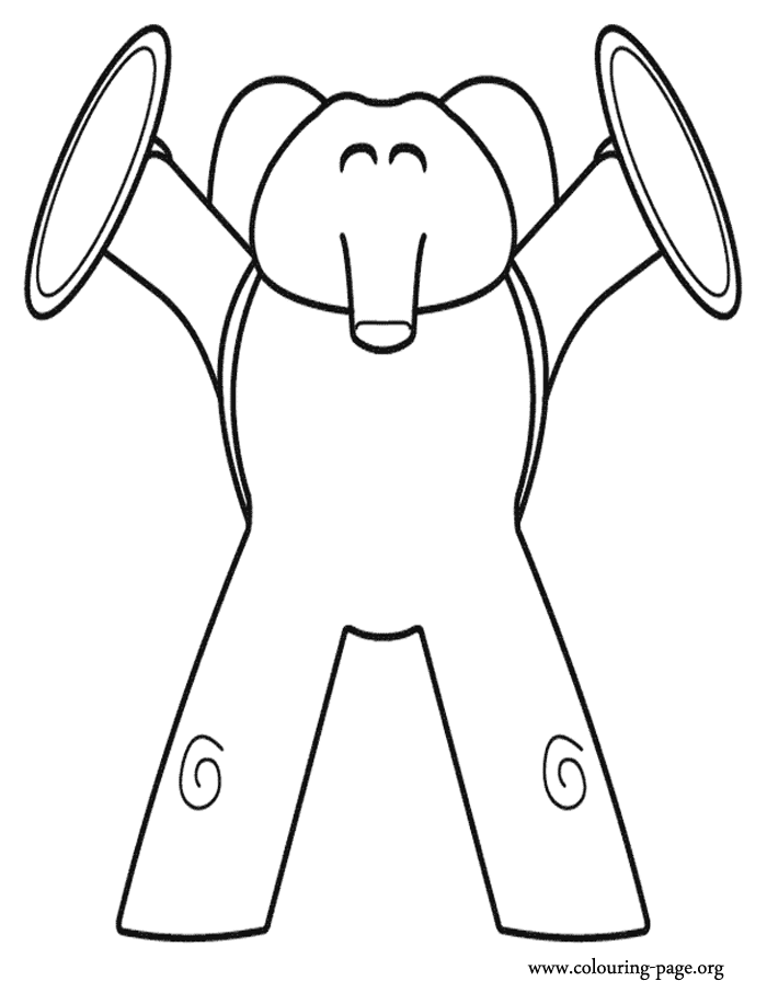 Pocoyo - Elly playing cymbals coloring page