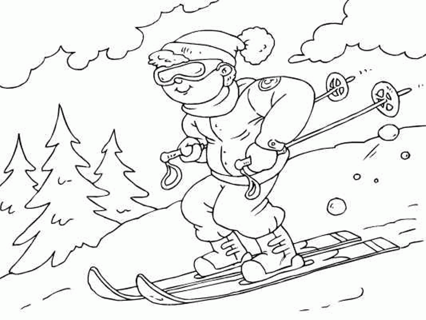 Skiing Coloring Pages Coloring Home