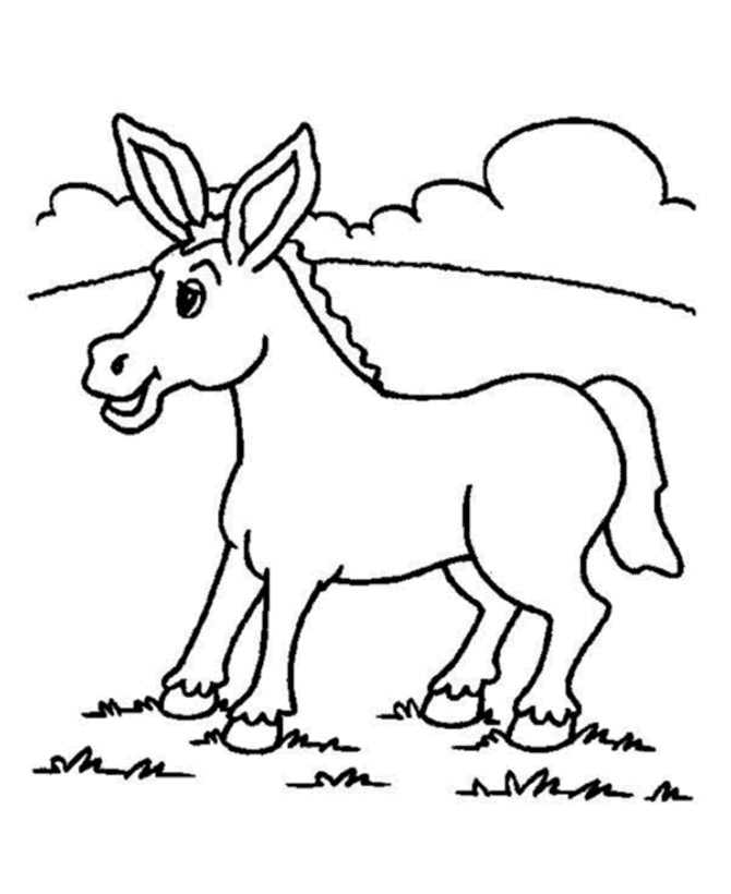 Coloring Pages Of Donkeys.