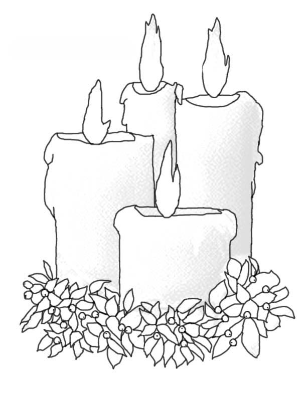 Candles Coloring Pages For The Winter