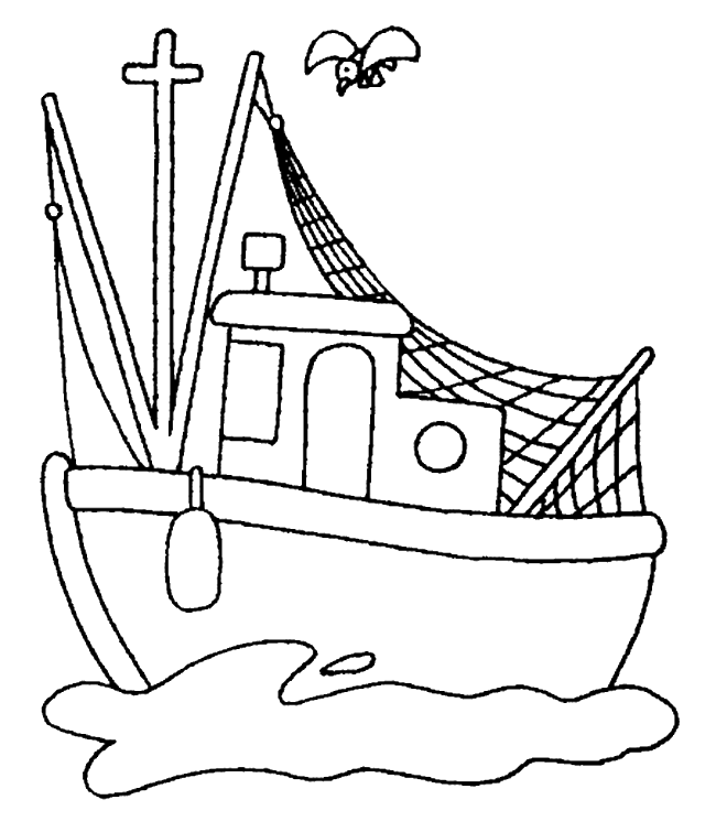 Fishing Boat Coloring Pages - Coloring Home