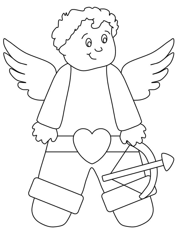 Printable Cupid Coloring Kids Pictures Valentines Coloring Pages 