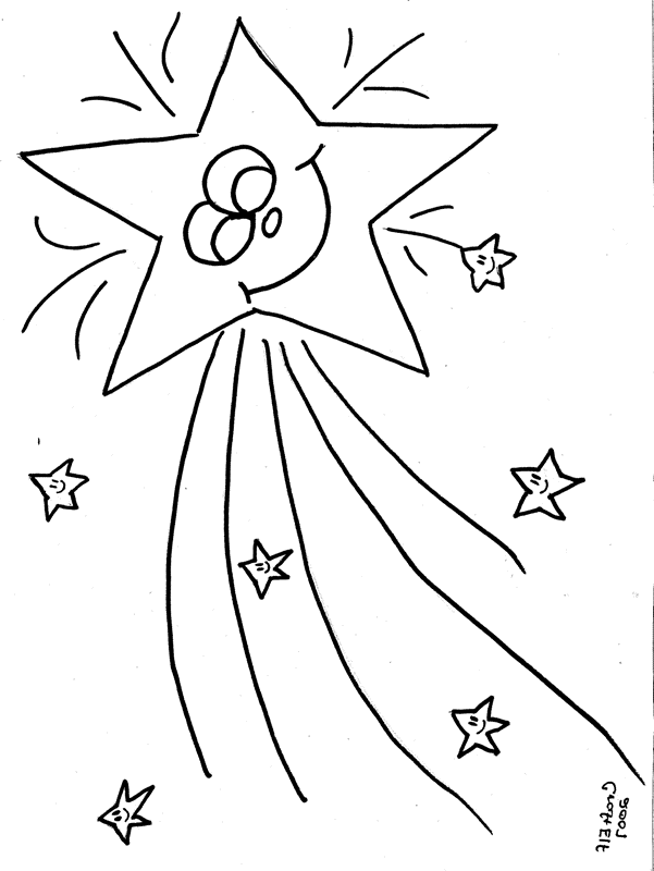 Elaborate Shooting Star Coloring Page