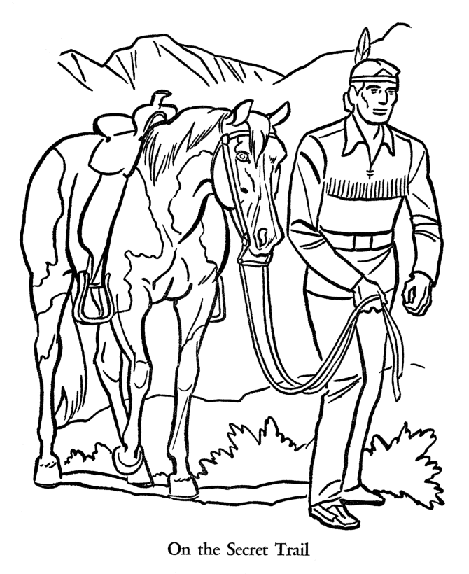 The Lone Ranger and Tonto Coloring Page sheets - Tonto follows a 