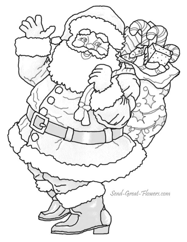 Santa Printable Coloring Pages 267 | Free Printable Coloring Pages