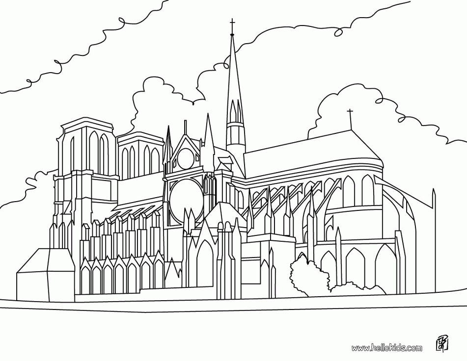 Cathedral Notre Dame coloring page | The Hunchback of Notre Dame | Pi…