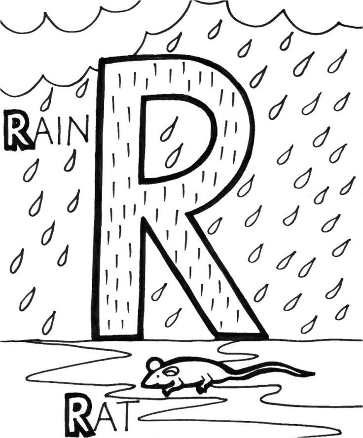 R For Rain Coloring Pages | {PHONICS} K