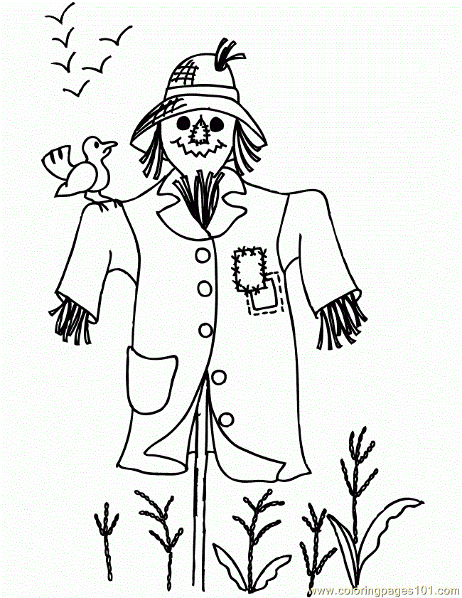 Coloring Pages Scarecrow 650x841 (Entertainment > Others) - free 