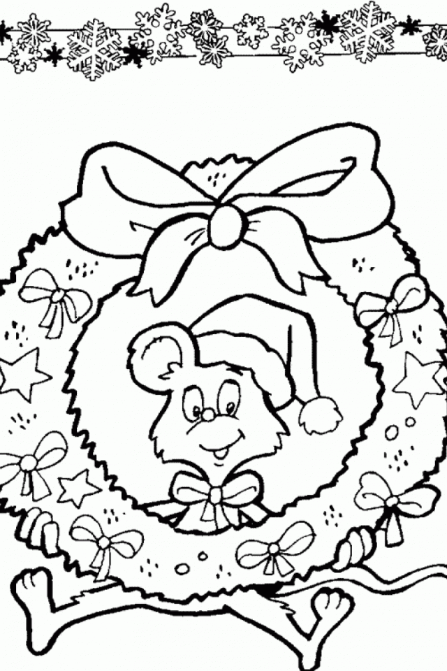 Christmas Wreaths Coloring Pages - Coloring Home