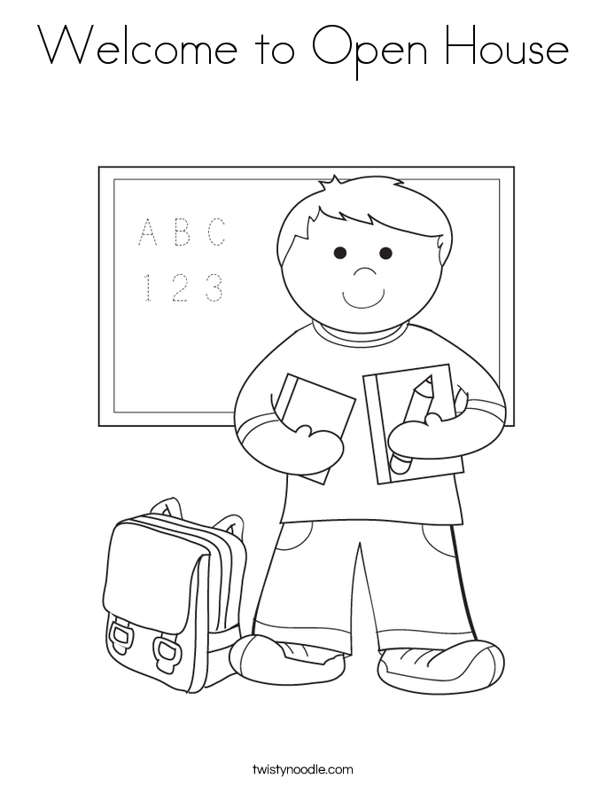 School House coloring pages, Coloring for kids, Welcome to open 