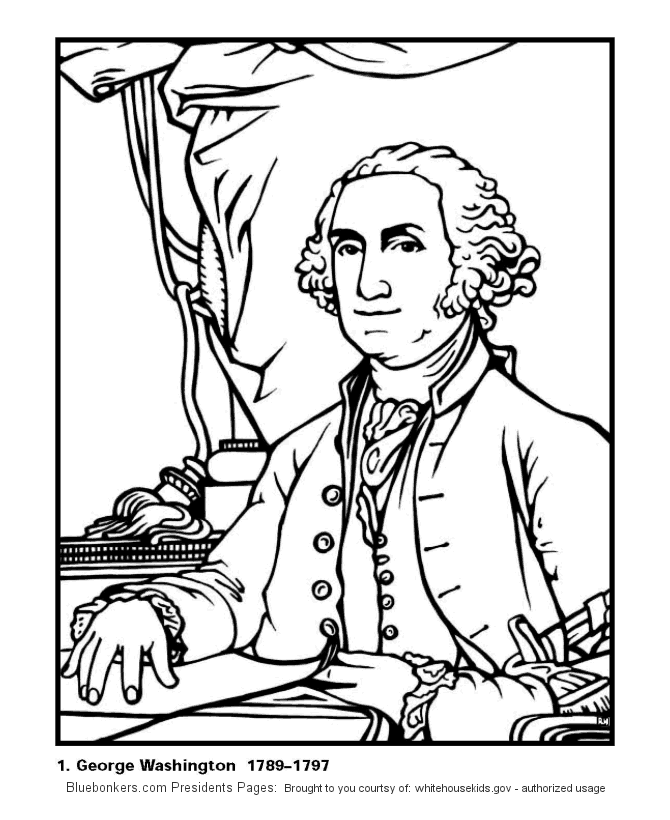 Bluebonkers : US Presidents coloring pages - President George 