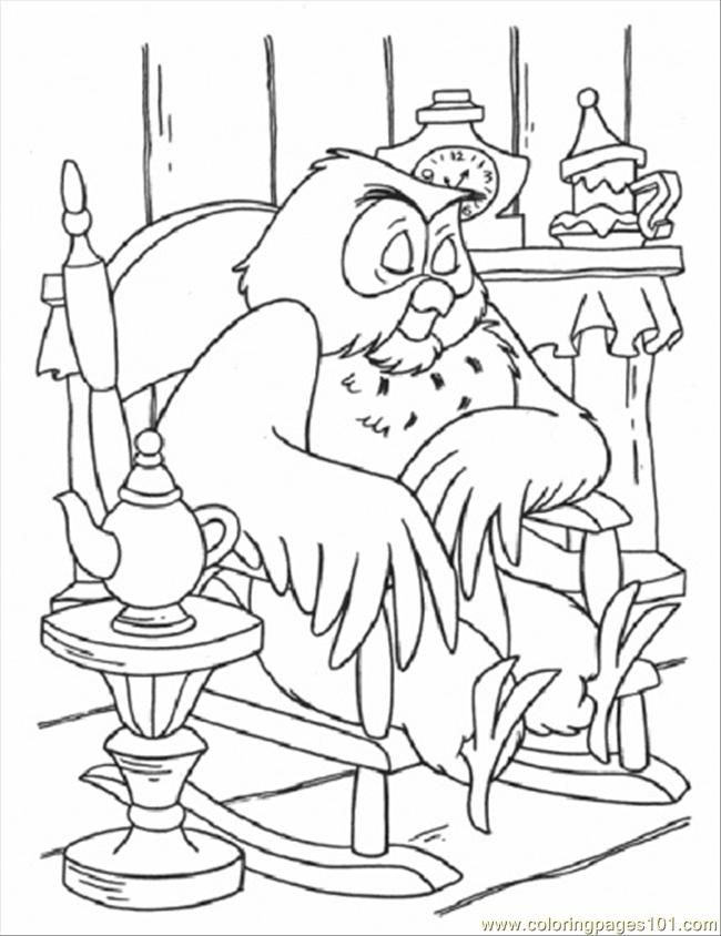 Coloring Pages Owl Is Sitting (Cartoons > Winnie The Pooh) - free 