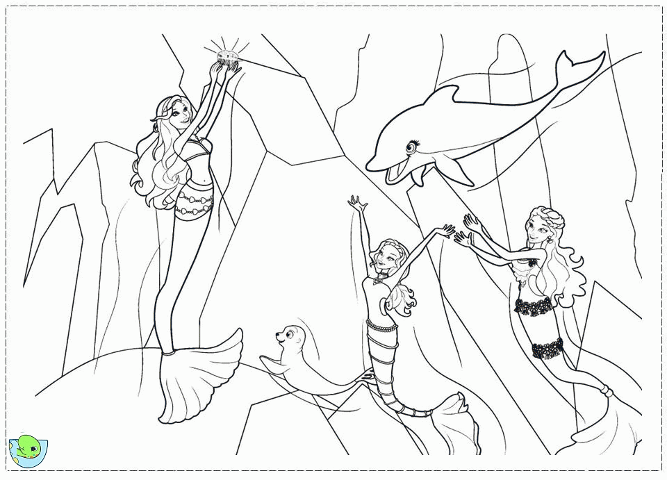barbie mermaid tail Colouring Pages