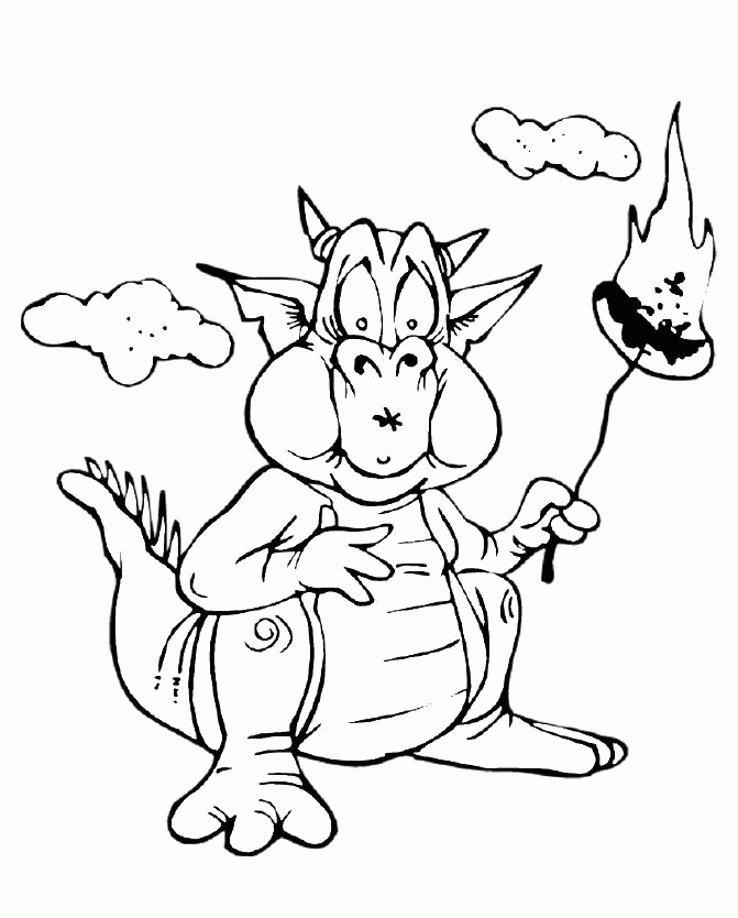  Cartoon Dragon Coloring Pages 10