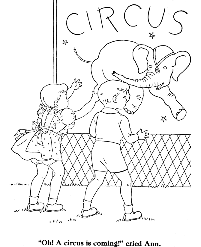 BlueBonkers: Kids Coloring Pages - Circus comes to town - Free 