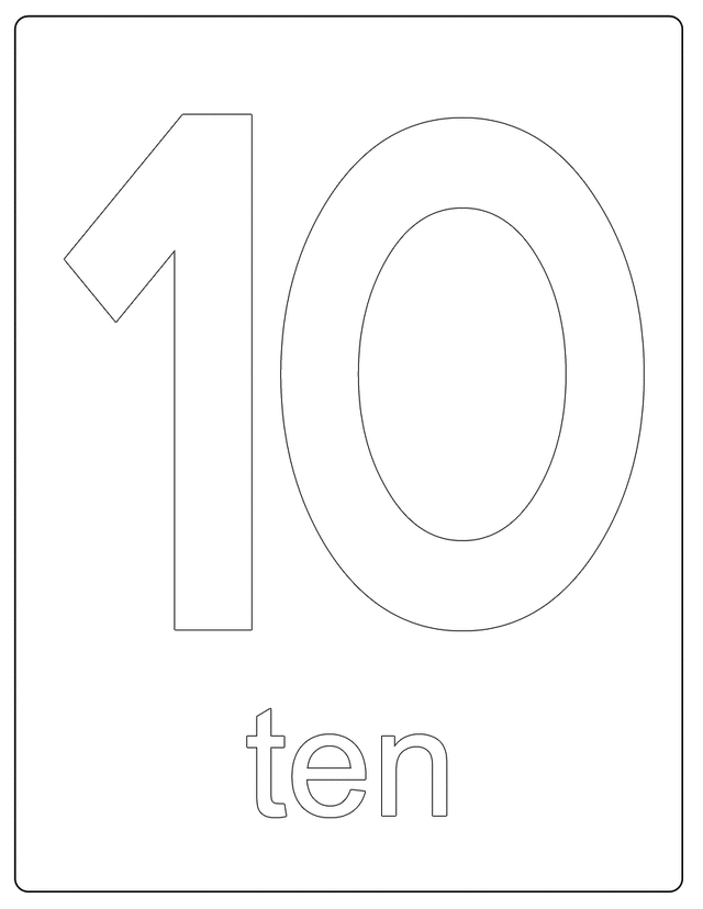 Number 10 Coloring Pages - Coloring Home