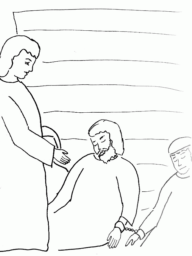 Bible Story Coloring Page for Peter Escapes From Prison | Free 