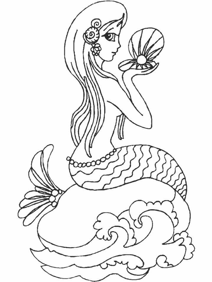 Printable Mermaids 15 Fantasy Coloring Pages - Coloringpagebook.com