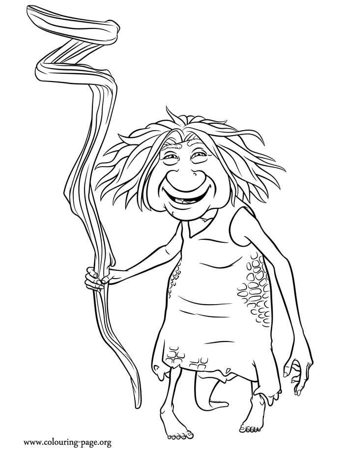 The Croods - Gran, a very old cavewomen coloring page
