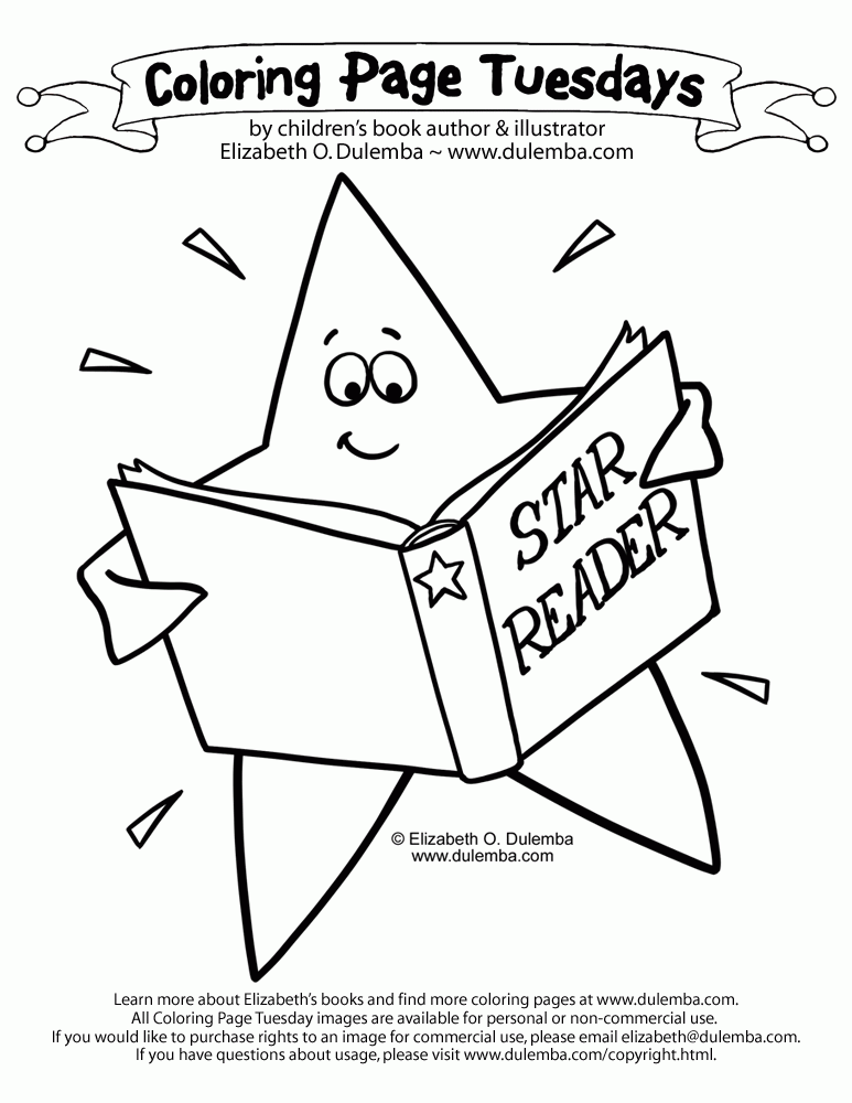 dulemba: Coloring Page Tuesday - Star Reader!