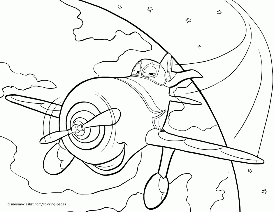 Airplane Flying Coloring Page