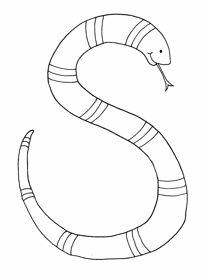 Printable S Snake Alphabet Coloring Pages - Coloringpagebook.com