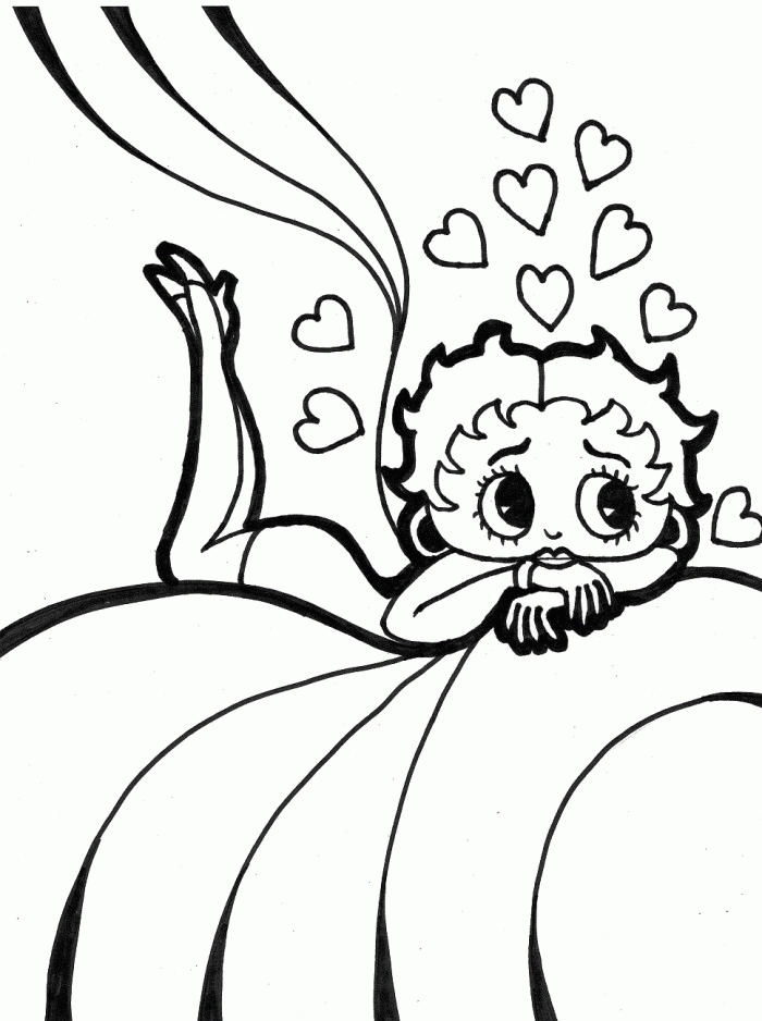 Betty Boop Fallin In Love Coloring Page Boop Coloring - Coloring Home