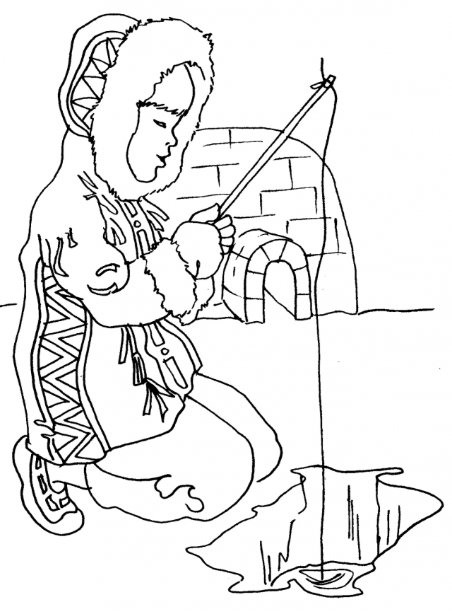 Eskimo Coloring Pages Eskimo Igloo Coloring Page American 189286 