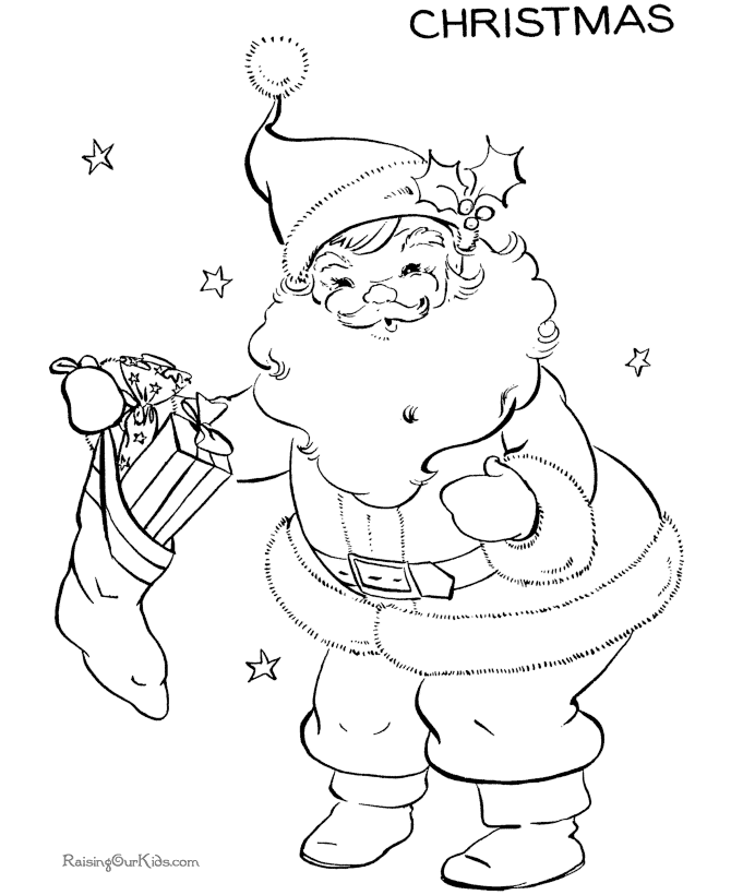 Christmas coloring pages of Santa Claus!